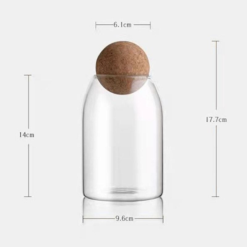 Ball Cork Glass Jar - TheEcoKitchenPlus