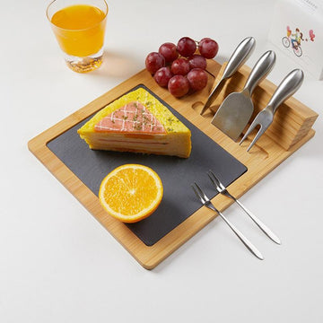 Bamboo Cheese Board & Knives Set