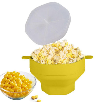 Ciotola in silicone per popcorn con coperchio