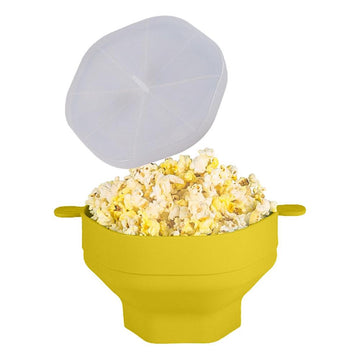 Ciotola in silicone per popcorn con coperchio