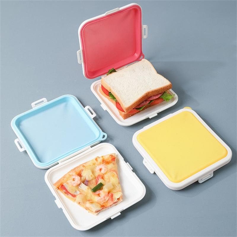 Sandwich Containers Lunch Box Toast Storage Box With Lid Portable Food  Storage Case Reusable Microwave Lunch Box Sandwich Case