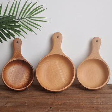 Wooden Sauce Dish With Handle