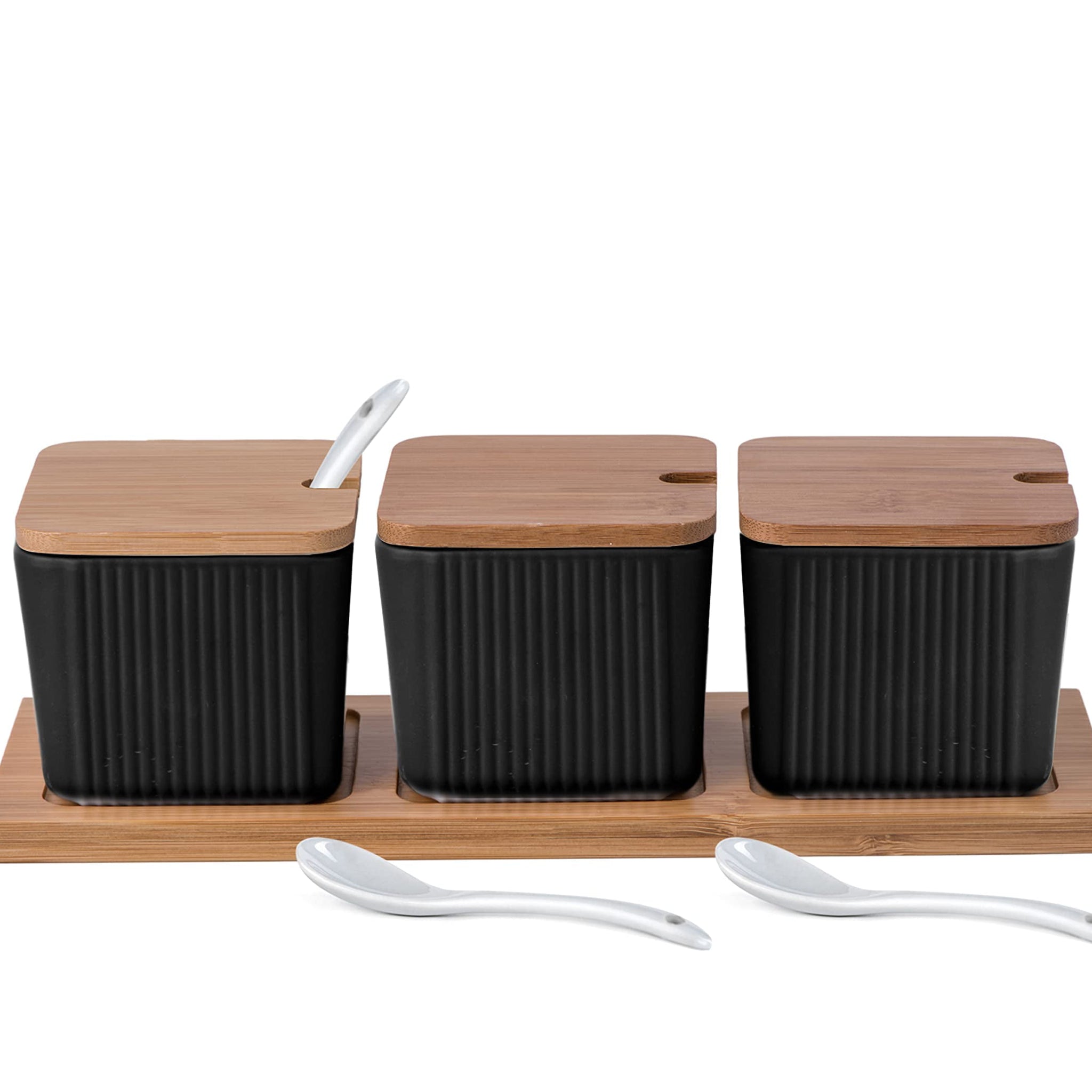 Kitchen Canister Set With Bamboo Lid