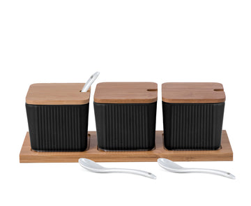 Kitchen Canister Set With Bamboo Lid